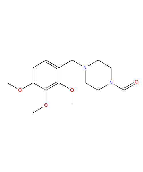 Trimetazidine Dihydrochloride Impurity, Impurity of Trimetazidine Dihydrochloride, Trimetazidine Dihydrochloride Impurities, 92700-82-8, N-Formyl Trimetazidine